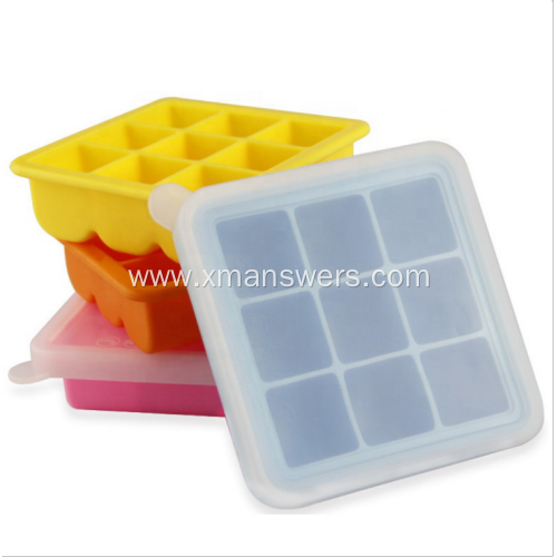 Custom silicone ice cube mold with lids